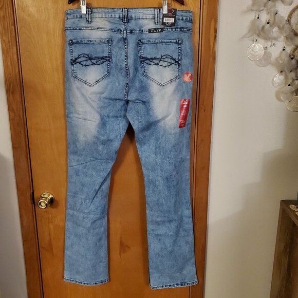 Cowgirl Tuff Rip It Bootcut Jeans Tuff Flex Womens 36 Long Med Wash Stretchy NWT - Picture 2 of 6